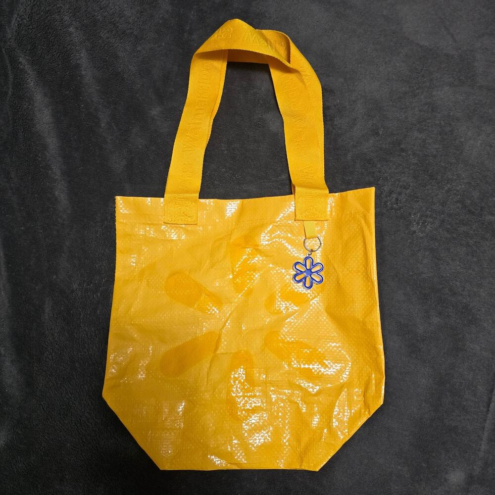 Walmart Delivers Vinyl Tote Bag With Keychain Yellow Reusable Yellow